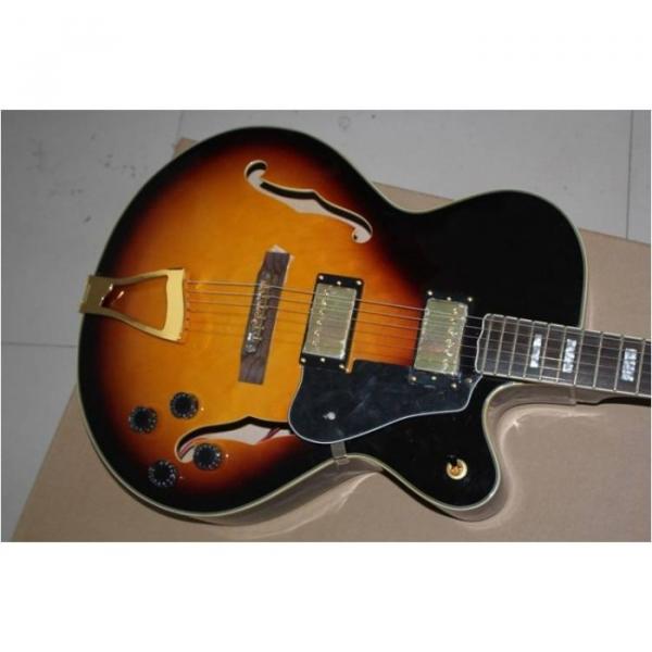 Custom Shop L5 Fhole CES Sunburst Black Electric Guitar #1 image