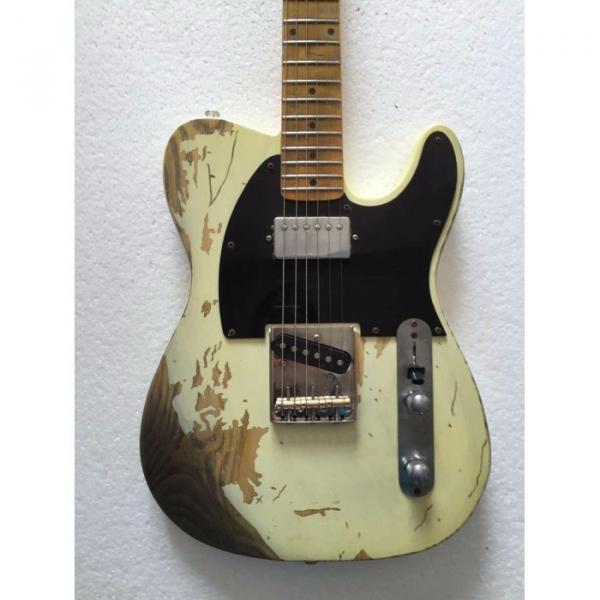Custom Shop Jeff Beck Relic White Old Aged Telecaster Electric Guitar #1 image