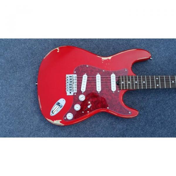Custom Shop Jimmie Vaughan Relic Red Vintage Old Aged Electric Guitar #1 image