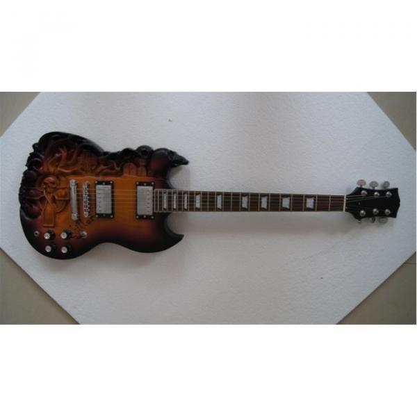 Custom Shop Hand Crafted Skull SG Vintage Carved Electric Guitar #2 image