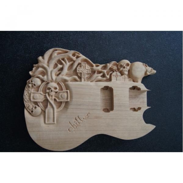 Custom Shop Hand Crafted Skull SG Vintage Carved Electric Guitar #3 image