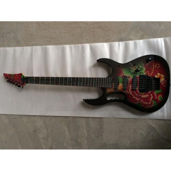 Custom Shop Ibanez Flower EMG Pickups Electric Guitar #5 image