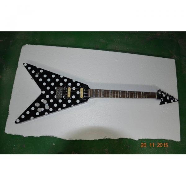 Custom Shop GMW Polka Dot Flying V Electric Guitar Black and White Randy Rhoads #1 image