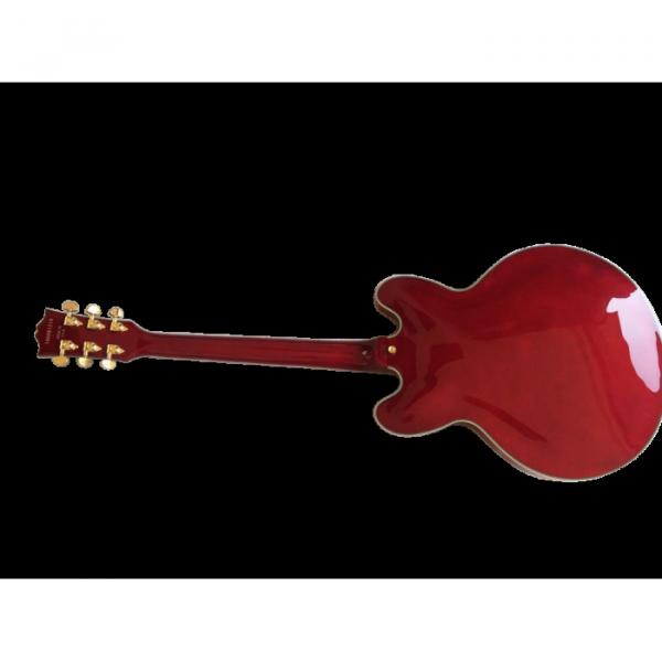Custom Shop Fulcher ES335 Spalted Maple Veneer Red Electric Guitar #4 image