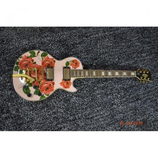 Custom Shop Flower Design Bigsby Tremolo Electric Guitar #1 image