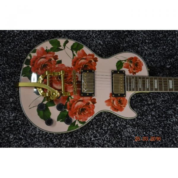 Custom Shop Flower Design Bigsby Tremolo Electric Guitar #4 image