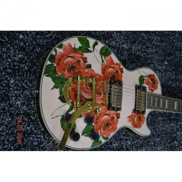 Custom Shop Flower Design Bigsby Tremolo Electric Guitar #5 image