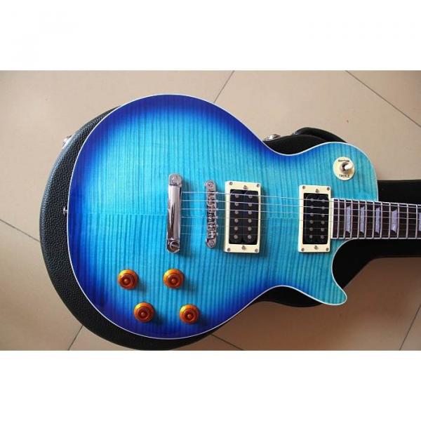 Custom Shop Flame Maple Top Blue Standard Electric Guitar #1 image
