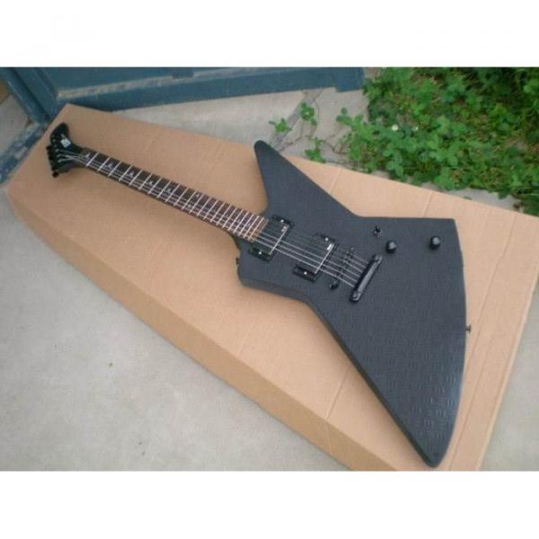 Custom Shop Explorer ESP Korina Matte Black Electric Guitar MX250 #4 image