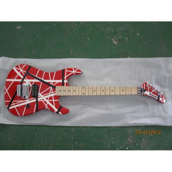 Custom Shop EVH Kramer Red Red White Stripe Electric Guitar #5 image