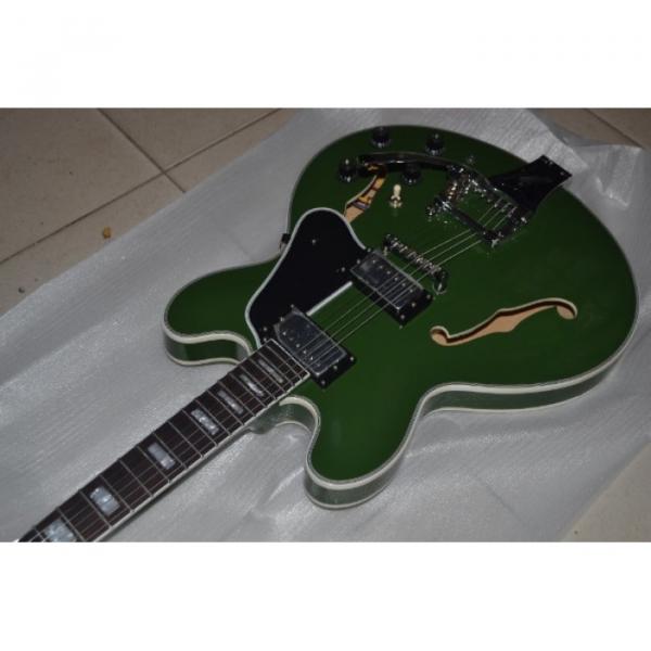 Custom Shop ES335 Curly Green 6 String Bigsby Electric Guitar #4 image