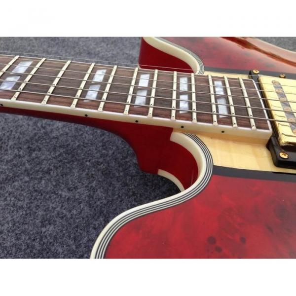 Custom Shop ES335 Spalted Maple Veneer Red Electric Guitar #4 image