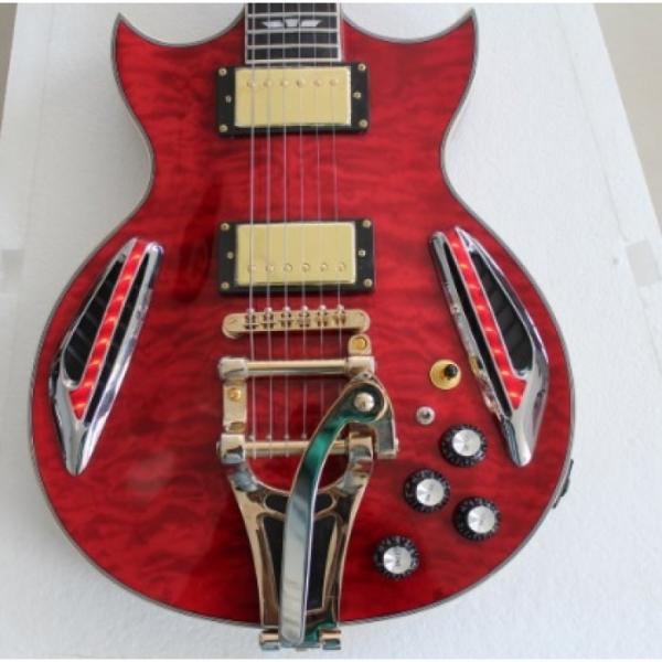 Custom Shop ES 335 Bigbys Maple Red LED Jazz Electric Guitar #1 image