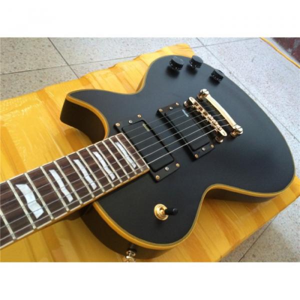 Custom Shop Eclipse ESP Matte Black Gold Hardware Electric Guitar #3 image