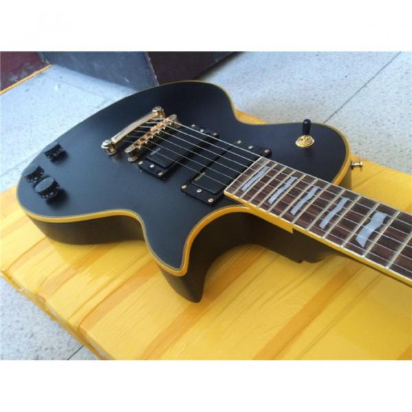 Custom Shop Eclipse ESP Matte Black Gold Hardware Electric Guitar #5 image