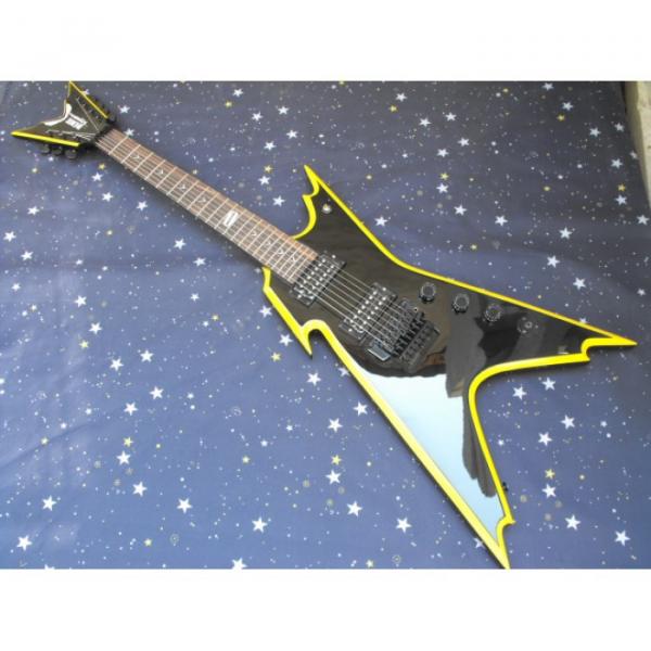 Custom Shop Black Yellow Bindings Dime Razorback Dean Electric Guitar #1 image