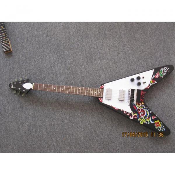 Custom Shop Black Jimi Hendrix Flying V Electric Guitar #1 image