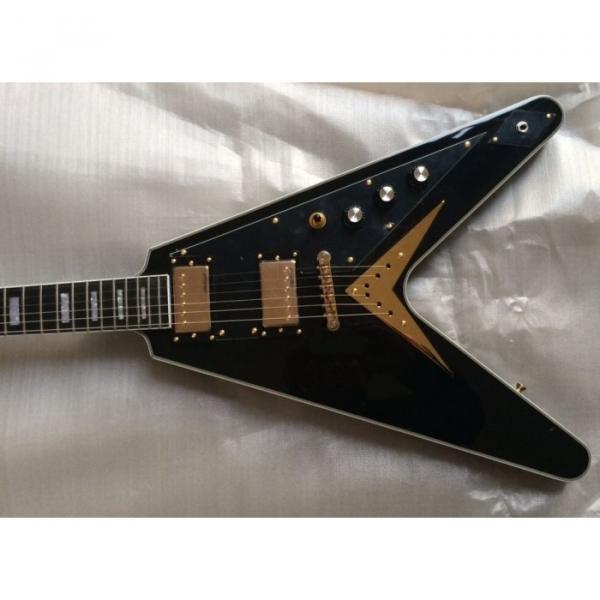 Custom Shop Black Gold Hardware LP Flying V Electric Guitar #1 image