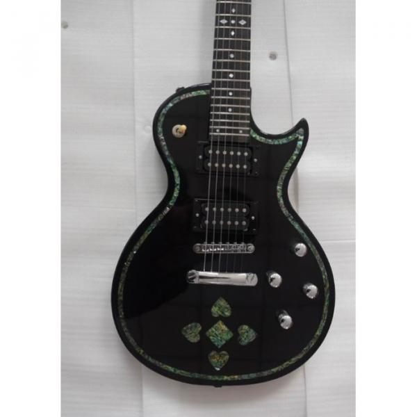 Custom Shop Black Real Abalone Electric Guitar #1 image