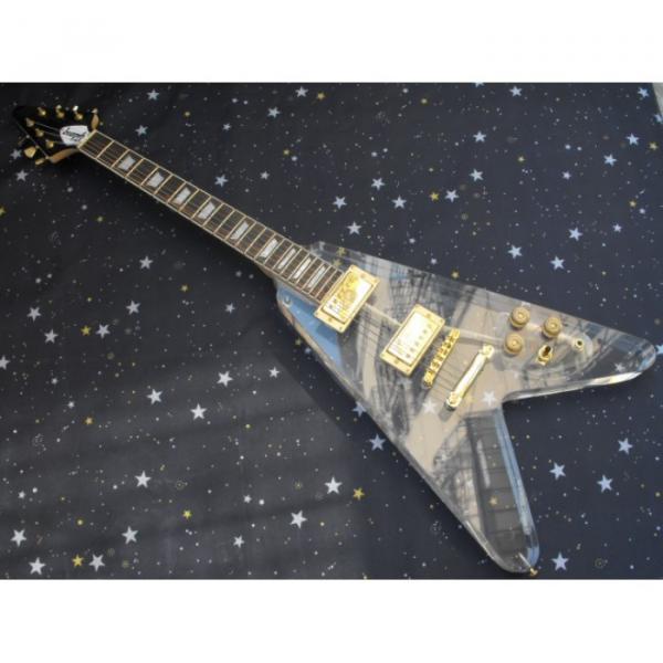 Custom Shop Acrylic LP Plexiglass Transparent Flying V Electric Guitar #1 image