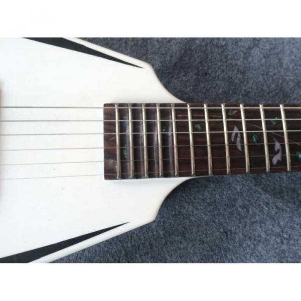 Custom Shop 6 String Jackson Flying V White Electric Guitar Tree of Life Inlay #3 image