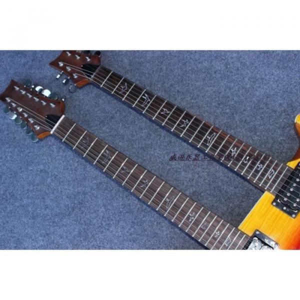 Custom PRS Double Neck 6 String Electric Guitar Tricolor Passive Pickups and 12 String Guitar #4 image