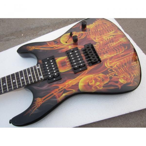Custom Made ESP Skull Flame Skeleton Graphic Electric Guitar #1 image