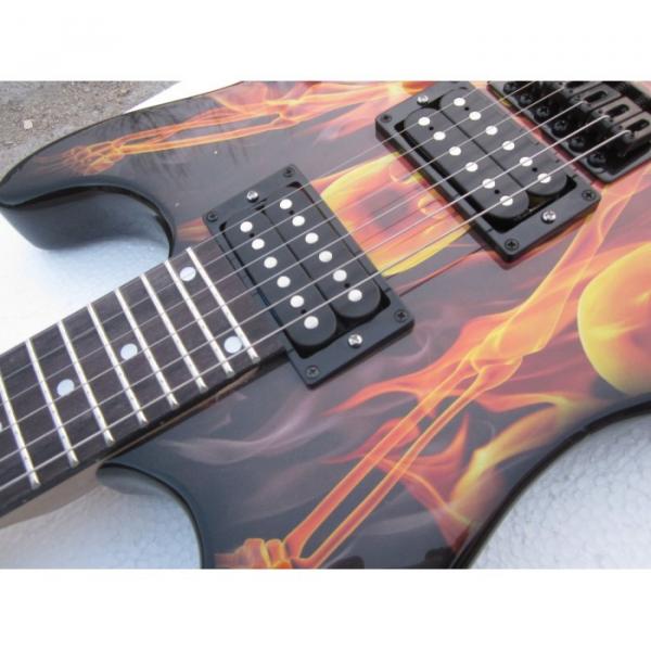 Custom Made ESP Skull Flame Skeleton Graphic Electric Guitar #2 image