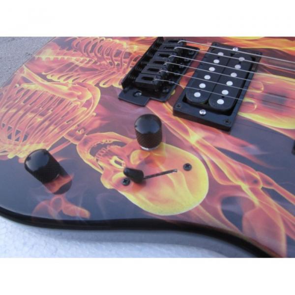 Custom Made ESP Skull Flame Skeleton Graphic Electric Guitar #5 image