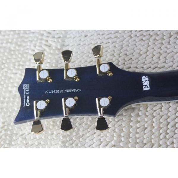 Custom LTD Deluxe ESP Flame Maple Top Blue Electric Guitar #4 image
