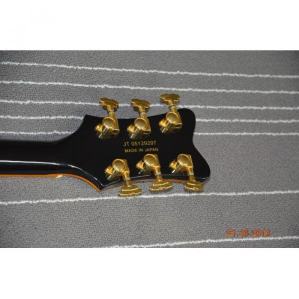 Custom Left Handed Gretsch Falcon Black Gold Pickuguard Electric Guitar #3 image