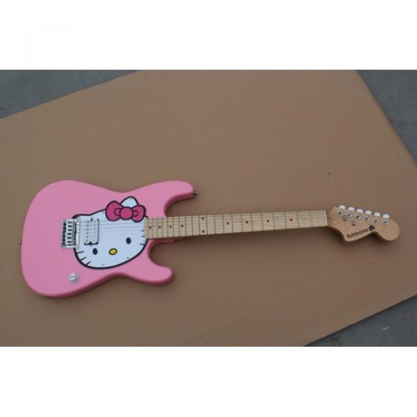 Custom Kitty Cat Fishbone Pink Electric Guitar #1 image