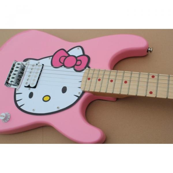 Custom Kitty Cat Fishbone Pink Electric Guitar #4 image