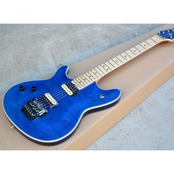 Custom Left Handed EVH Peavey Electric Guitar Blue Quilted Maple Top #4 image