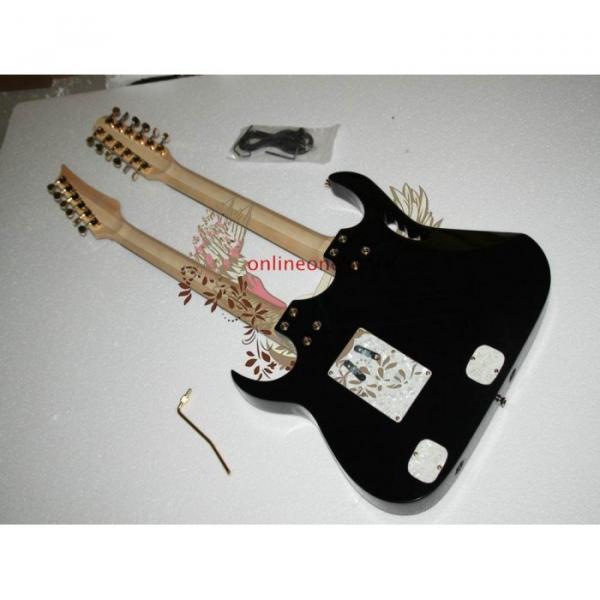Custom JEM7V Red Black Double Neck 6/12 Strings Electric Guitar #5 image