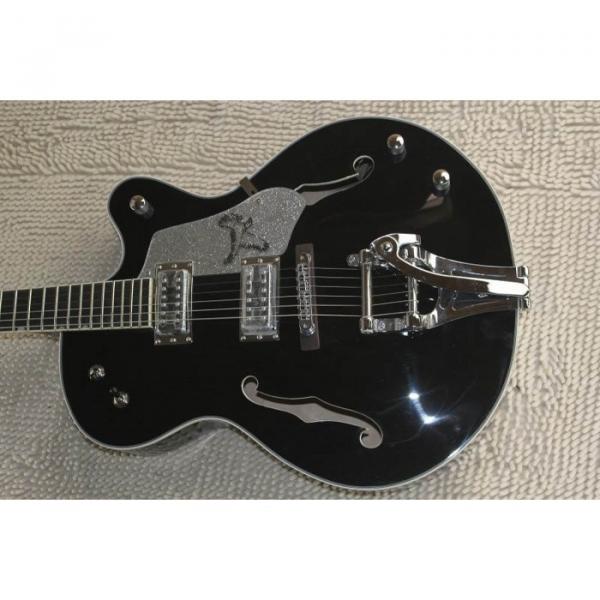 Custom Gretsch Falcon Black Silver Pickuguard Electric Guitar #1 image