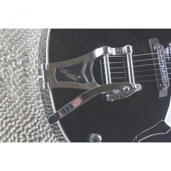 Custom Gretsch Falcon Black Silver Pickuguard Electric Guitar #2 image