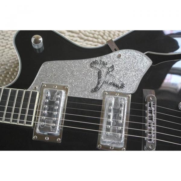 Custom Gretsch Falcon Black Silver Pickuguard Electric Guitar #4 image