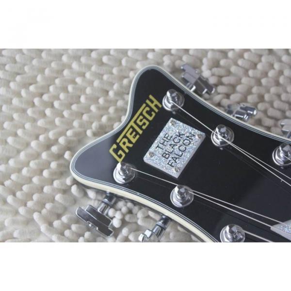 Custom Gretsch Falcon Black Silver Pickuguard Electric Guitar #5 image