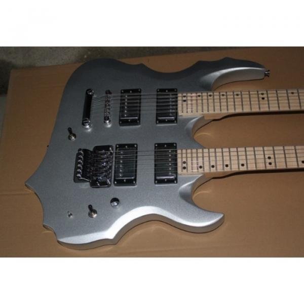 Custom ESP Forest 6 String 12 String Gray Electric Guitar Double Neck #1 image
