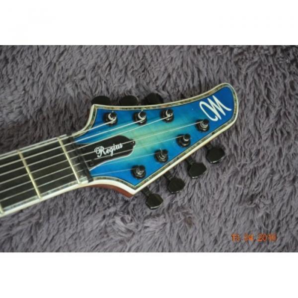 Custom Built Mayones Flame Maple Blue Teal 6 String Electric Guitar #2 image