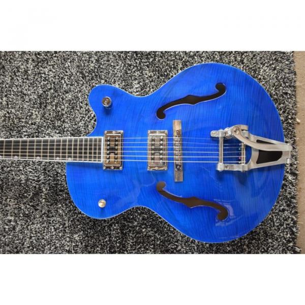 Custom 6120 Blue Tiger Maple Top Gretsch 6 String Electric Guitar #4 image