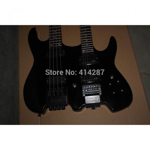 Custom Shop Double Neck Black Steinberger 24 Frets Headless Electric Guitar #2 image