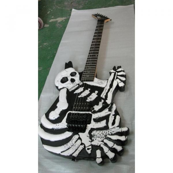 Custom  ESP Black Carved Skull Electric Guitar #1 image