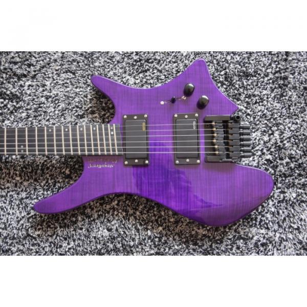 Custom Shop Fanned Frets Steinberger Purple Headless Electric Guitar #4 image