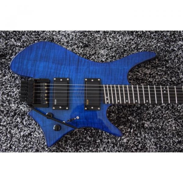 Custom Shop Fanned Frets Steinberger Blue Headless Electric Guitar #1 image