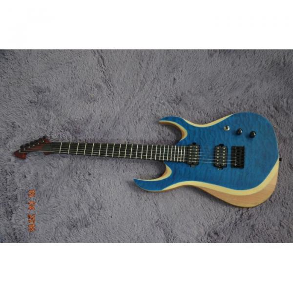Custom Shop Black Machine 6 String Quilted Blue Maple Top Electric Guitar #1 image