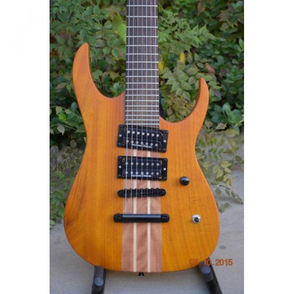 Custom Shop 7 String Honey Amber Finish Electric Guitar Black Machine #1 image