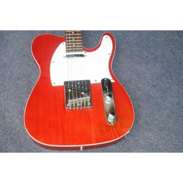 Custom American Telecaster Tiger Maple Top Red Electric Guitar #1 image