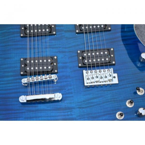 Custom Shop Double Neck 22 6 and 12 Strings Blue PRS Guitar #5 image